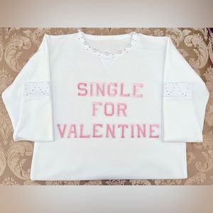 Handmade rhinestone & pearl embellished white sweatshirt